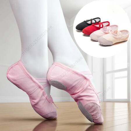 النساء الاطفال أحذية الباليه قماش الفتيات الرقص النعال انقسام وحيد الجمباز اليوغا أحذية رقص الأطفال الكبار أحذية راقصة الباليه