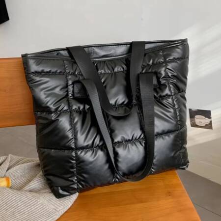 موضة جديدة كبيرة حمل مبطن حقائب الخريف مبطن حقائب كتف المرأة الفاخرة بولي Down أسفل خيط القطن حقيبة كروسبودي حقيبة الشتاء