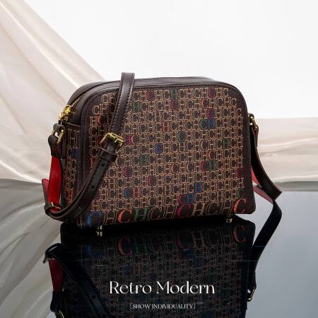 حقيبة يد نسائية كلاسيكية فاخرة مربعة الشكل من مادة PVC مطبوعة حقيبة كتف نسائية عصرية