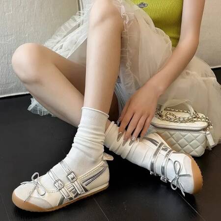 حذاء ماري جين لرقص الباليه للنساء ، صندل بفيونكة ، صندل بعلامة تجارية جديدة ، مصمم فساتين غير رسمية ، ضحل ، موضة صيفية ،