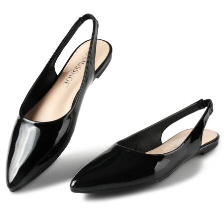 أحذية نسائية مسطحة، صنادل بمقدمة مدببة، أحذية سوداء مزينة، أحذية مريحة سهلة الارتداء، أحذية باليه مسطحة للزفاف