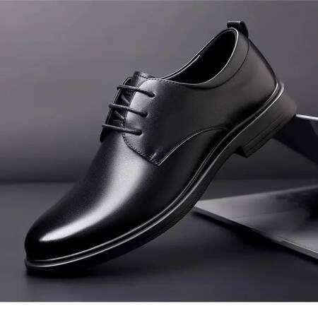 أحذية زفاف غير رسمية من الجلد الناعم للرجال نمط جديد للأعمال الرسمية قابلة للتنفس للخريف النسخة الكورية البريطانية بمقدمة مدببة للعريس S