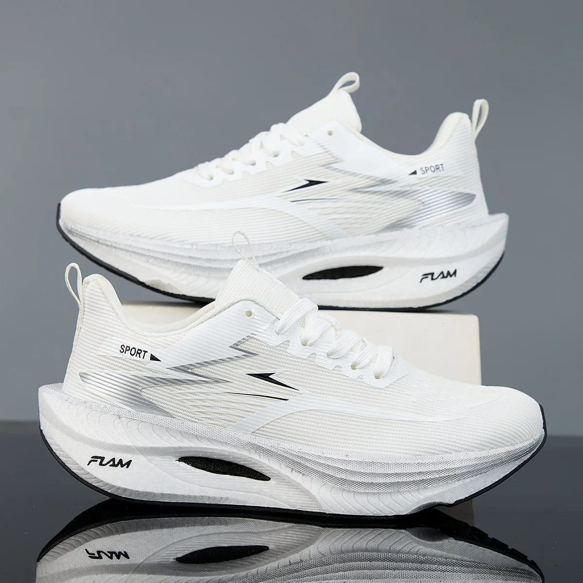أحذية الجري الرياضية للرجال كاجوال ماراثون قابلة للتنفس وخفيفة الوزن للنساء مريحة ومضادة للانزلاق للمشي في الهواء الطلق - Image 2