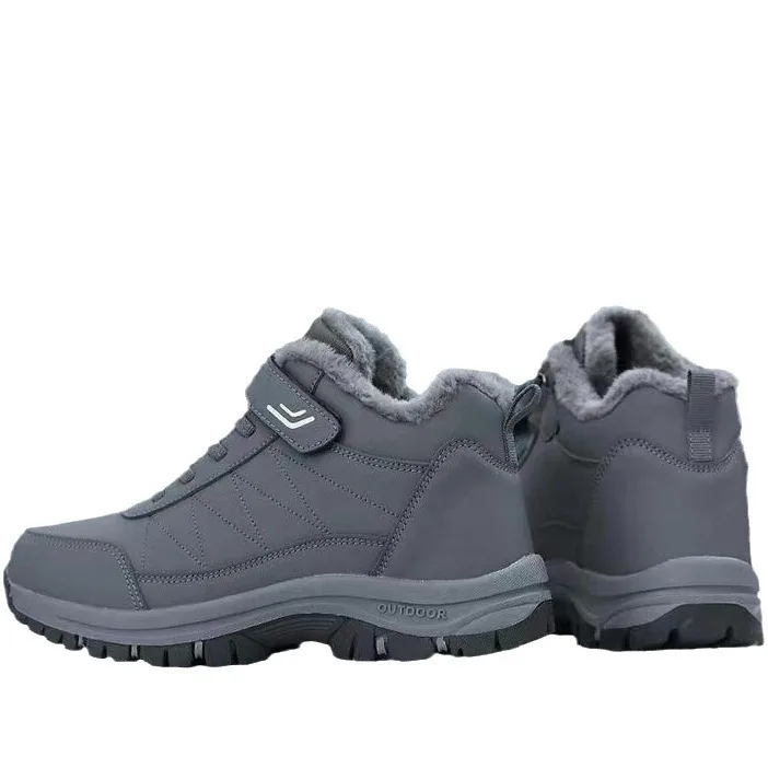 الرجال الشتاء سميكة القاع الثلوج الأحذية الدافئة صوف مبطن أحذية رياضية غير رسمية في الهواء الطلق المضادة للانزلاق أحذية قطنية جولة تو كعب مسطح - Image 5