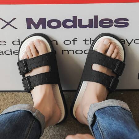 شباشب شاطئ صيفية للرجال صنادل مريحة تسمح بمرور الهواء خفيفة للغاية شباشب رجالية داخلية وخارجية مقاس كبير 46 47