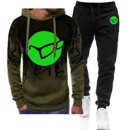 2025 كوردا مستوحاة تحية طباعة الربيع والخريف رجل جديد التدرج اللون مجموعة الرباط هوديس السراويل الطويلة بدلة رياضية