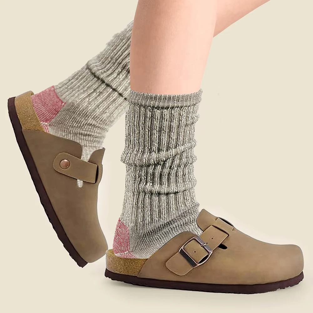 Comwarm الفلين قباقيب النعال للرجال البقرة المدبوغ البغال موضة النساء قباقيب الفلين الصنادل مع قوس دعم أحذية المنزل الشاطئ الشرائح - Image 5