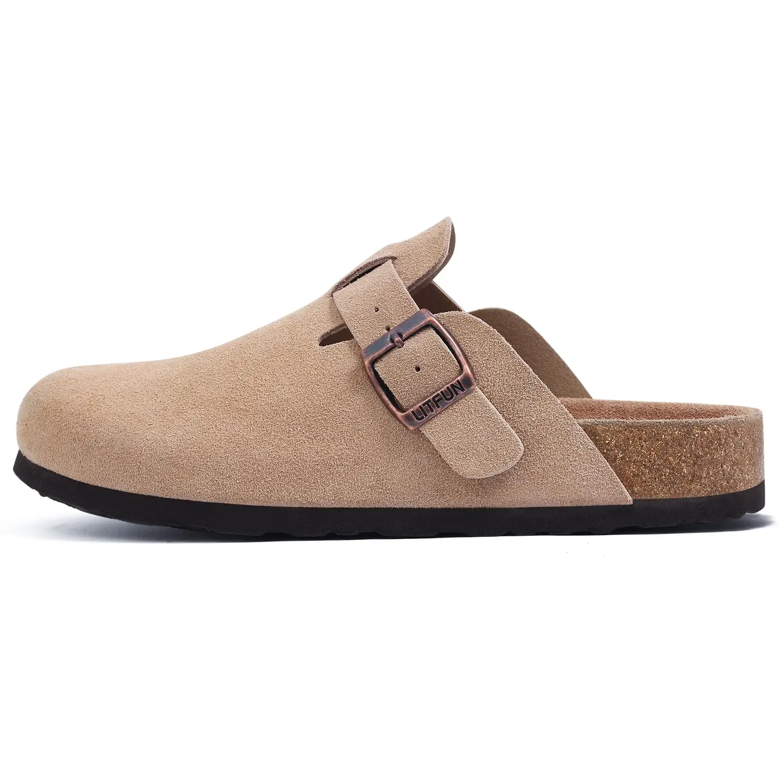 قباقيب من الفلين من Litfun للنساء والرجال قباقيب صيفية أصلية مع دعم قوس من جلد الفلين أحذية البغال صنادل شاطئ سميكة - Image 4