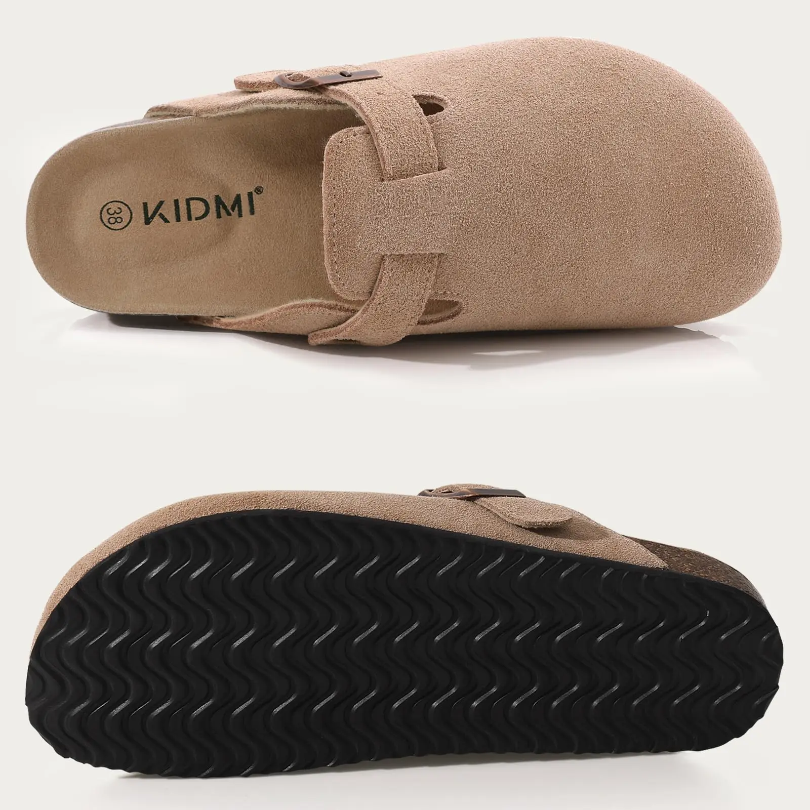 قباقيب من الفلين من Litfun للنساء والرجال قباقيب صيفية أصلية مع دعم قوس من جلد الفلين أحذية البغال صنادل شاطئ سميكة - Image 6