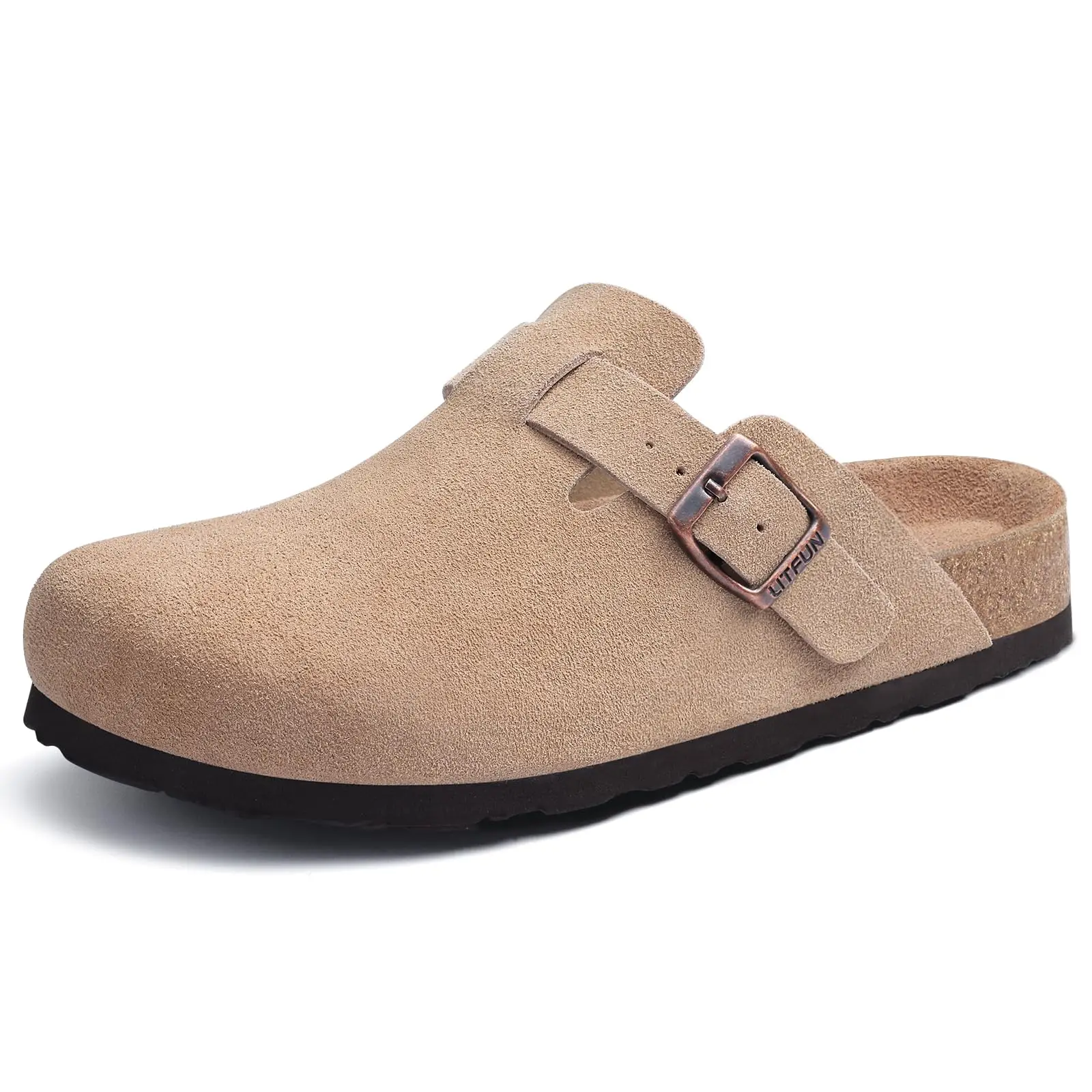 قباقيب من الفلين من Litfun للنساء والرجال قباقيب صيفية أصلية مع دعم قوس من جلد الفلين أحذية البغال صنادل شاطئ سميكة - Image 3