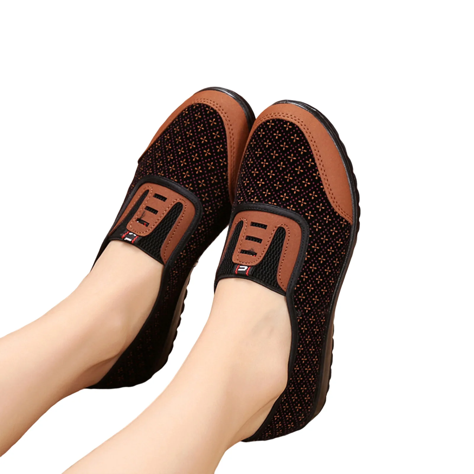 خفيفة الوزن جولة اصبع القدم الشقق المشي للمرأة ، شنغهاي القديمة أحذية الانزلاق على ، العمل ، التاريخ ، التسوق - Image 5